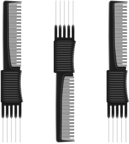 3 Pièces Peigne À Crêper Peigne De Style Peigne De Coiffure Peigne Noir Peigne De Coiffure Peigne À Mèches Peigne À Crêper Femmes Peigne À Crêper Avec Fourche Métallique & Dents Fines Pour Les Femmes