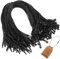 Photect 200 Pcs Polyester Schnur für Hängeetiketten Einwege Polyester Schnur mit Schnappverschluss zum Anbringen von Etiketten und Sicherheit Etiketten Befestigung Haken Schnur für Produkt(Schwarz)