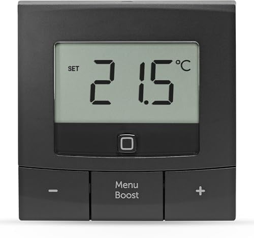 Homematic IP Smart Home Wandthermostat – Basic, anthrazit, digitales Thermostat für Heizkörper mit/ohne App, Alexa, Google Assistant, Temperaturmessung, Energie sparen, 160554A0