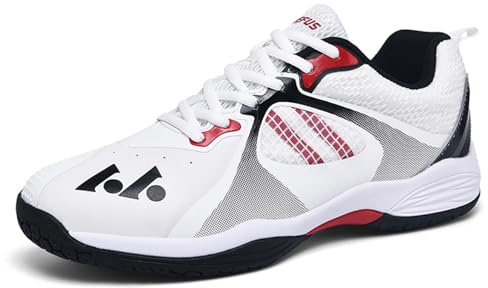 ZHENSI Badmintonschuhe Damen, Volleyball- Und Squashschuhe Leichte rutschfeste Hallen- Und Outdoor-Schuhe,Schwarz,39 EU