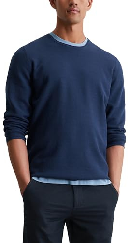 Marc O'Polo Herren Strickpullover aus Bio-Baumwolle mit Piqué-Struktur