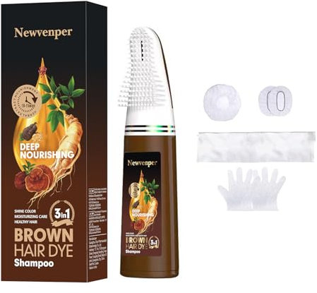 Braun Hair Peine Champú colorante para cabellos grises y cubierta de barba, teñido instantáneo y champú de color de larga duración, fácil de peinar, teñir, 200 ml