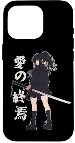 Hülle für iPhone 16 Pro Das Ende der Liebe Emo Anime Girl mit Katana Gothic Harajuku