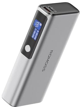 ROMOSS 20000mAh Power Bank, 130W Fast Charge Laptop Portable Charger, USB C Battery Pack for iPhone 17/16/15/14, Samsung S25/S24/S23, iPad, MacBook Pro, Surface Pro, Laptops, Switch and More