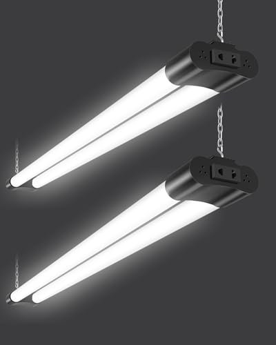 Sararoom 115cm Feuchtraumleuchte, 40W 4400LM LED Deckenleuchte Werkstatt Röhre Licht, 6500K Kaltweiß T8 Verknüpfbar Werkstattlampe Leuchtstoffröhre für Küche Büros Garage Warenhaus Keller, 2 Stücke