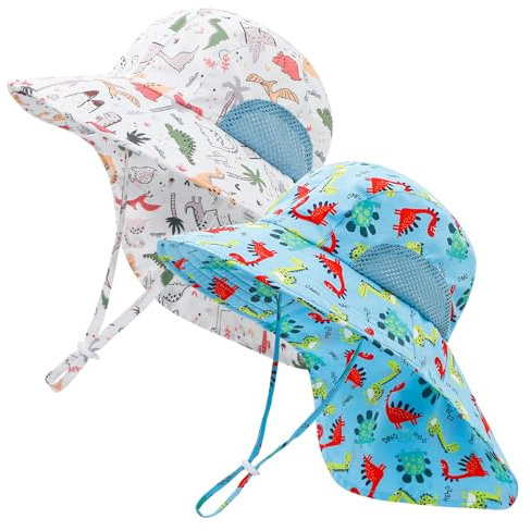 MASOCIO Gorro Bebe Niño Niña de Sol Verano 2 Piezas Gorra Bebé Pescador Proteccion Filtro Solar UV UPF 50 Sombrero 1 2 Años 12 18 Exteriores Playa Edad 6-24 Meses Multicolor 1