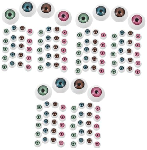 LALAFINA 120pcs Acrylic Halloween Eyeballs Props Fake Eyes for Halloween Party Decorative Scary Eye Contacts Lenses