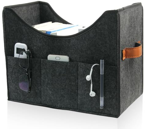 RSHVSMS Zeitschriftengestell Schreibtischmagazin, plußiges Magazinkorb, modernes Zeitungs- und Zeitungsregal, seitliche Zwischenablage, für Zuhause und Büro (38 x 30 x 22 cm)