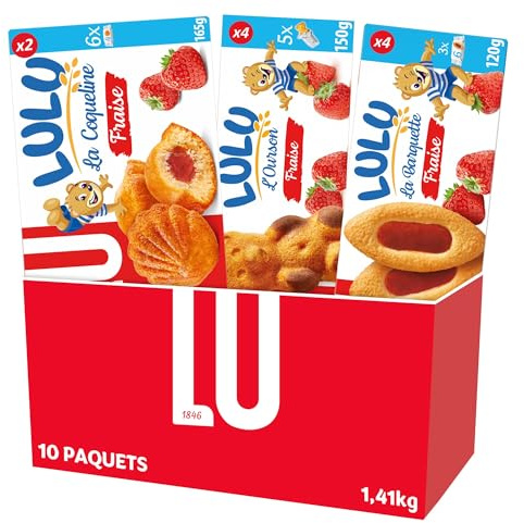 Lu - Boîte Lulu Fruitée Assortiment Biscuits Moelleux Fruités - 1,41kg