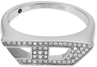 Diesel D Logo Unisex Edelstahl oder Kristall Glitz Siegelringe