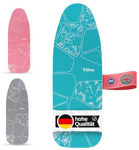 Silva Ironing Board Cover 127x46 cm – Heat Reflective Cotton Foam Padding – 3-Layer Anti-Slip Surface – Universal Fit with Elastic Band – Ideal for Steam Ironing – Durable & Thick Replacement Cover