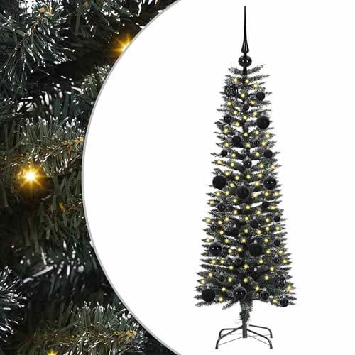 Gecheer Albero di Natale artificiale, conico moderno con luci LED 40.5 x 40.5 x 120 cm, PVC, luce bianca calda, USB, per soggiorno o patio