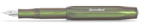 Kaweco LUNAR SPORT Füllhalter Shadow Green I Exklusiver Füllfederhalter aus Kunststoff für Tintenpatronen I Füller 12,7 cm in dunklem Grün I Federbreite: M (Medium)