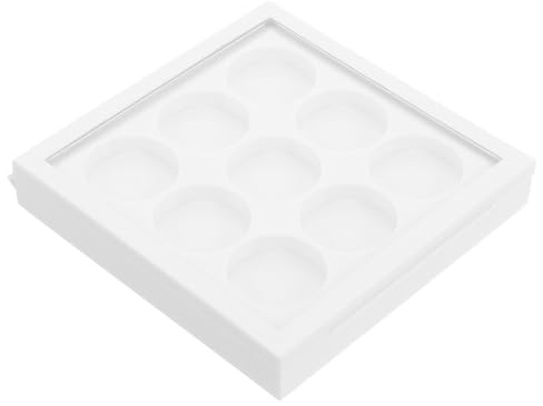 Palette Ombretti Vuota 9 Scomparti Plastico Bianco DIY | Organizzatore Makeup Portatile, Pannello per Blush e Correttore, Uso Palco e Festa