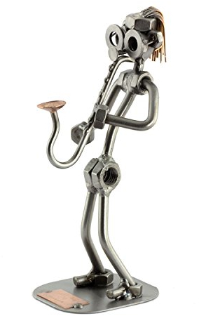 Steelman24 I Schraubenmännchen Saxofon I Made in Germany I Handarbeit I Geschenkidee I Stahlfigur I Metallfigur I Metallmännchen