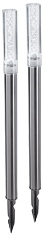Esotec Leuchtstab Twin, 2er Set, Acrylblock mit Luftblasen, bubble tower, Akku, LED Gartenleuchte, Außenleuchte, Wegeleuchte, Stehleuchte, Erdspieß, Edelstahl, metall, wetterfest, IP44 102064