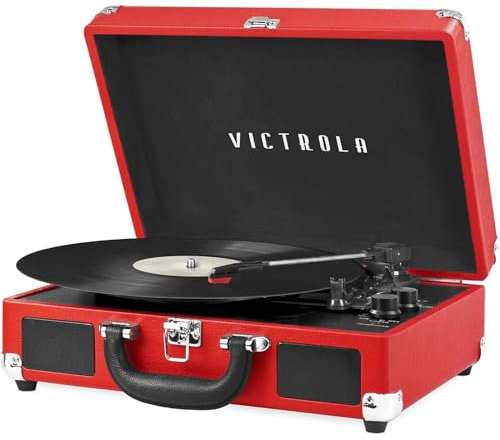 Victrola VSC-550BT-Red Journey - Tocadiscos con Bluetooth (3 velocidades), Color Rojo