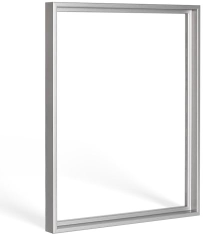 Bildershop-24 Schattenfugenrahmen Lemgo für Keilrahmenbilder und Leinwände 40x80cm Silber Alu geschliffen Dekor