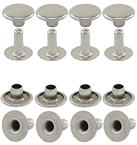 GETMORE Parts Hohlnieten, Einzelkopf, Einzelkopfniete, einseitig verschlossen, zweiteilig, Stahl - ab 100 Stück, Silber vernickelt, 12 mm