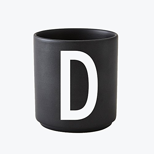 Design Letters - Becher - Buchstabentasse - Buchstabe: D - Porzellan - Schwarz - Arne Jacobsen