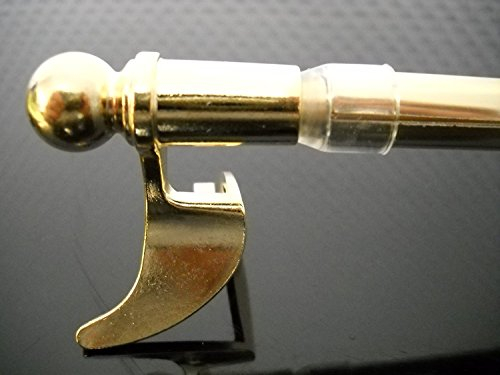WR-Design Klemmstange Spannstange Farbe Messing - Länge 30 bis 130 cm - ausziehbar - Scheibenstange ohne zu Bohren (100-130 cm)