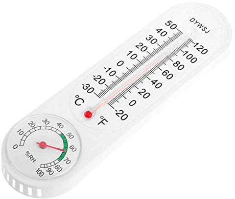 OcioDual Kombithermometer Hygrometer Analog Luftfeuchte Innen/Aussen Kunststoff Weiss