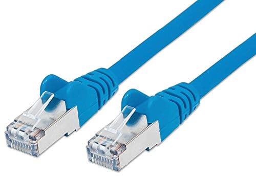 PremiumCord - Cable de Red, Cable de Datos, Cable de Pares Trenzados (Cat. 6a, S-FTP, RJ45-RJ45, AWG 267, 7 m), Color Azul