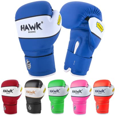 Kids Boxing Gloves for Kids Children Youth Punching Bag Kickboxing Muay Thai Mitts MMA Training Sparring Gloves (Blue, 6 oz)
