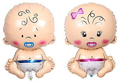 Huture 2 Stück 30x20 Willkommens Baby Form Folienballon Junge Mädchen Aluminiumballon Party Deko für Hochzeit Ankündigung einer Schwangerschaft Gender Reveal Babydusche Partyangebot
