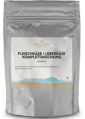 Royal Spice Leberkäse Gewürzmischung 435 g inkl. Kutterhilfsmittel & NPS – Gewürzset für Fleischkäse mit Umrötung – Bayrischer Leberkäs mit Kruste – Für 15 kg – Leberkäse selber machen