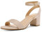 DREAM PAIRS Women's Sandals Open Toe Ankle Strap Low Block Chunky Heels Sandals Party Dress Pumps Shoes Carnival,Size 5.5,Nude/Suede,Carnival