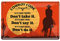 Cowboy Code Wild Western Dekoration Schild - Deko Blechschild für Cowboys und Cowgirls - Metallschild mit Western Spruch -Wild West Texas Rodeo Yee Haw - 20x30cm