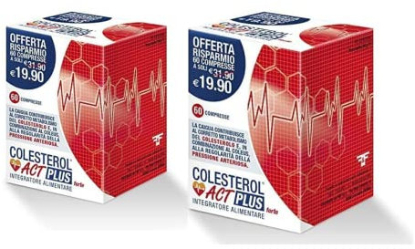 Colesterol Act Plus forte Integratore Alimentare (2 confezioni (120 compresse))