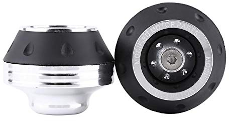 DEWIN Rahmenschieber, CNC Aluminium Vorderrad Gabelrad Rahmenschieber Motorrad Absturzsicherung Roller Moped (Silber)