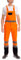 Mivaro Warnschutz Latzhose Arbeitslatzhose, EN ISO 20471 Klasse 2, Farbe:Orange, Größe Hosen:S (44-46)