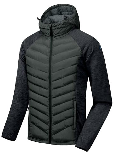 Mapamyumco Herren Thermal Insulation Running Thermojacke, Thermal Hybrid Wanderjacke Schwarz XL