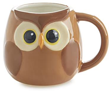 balvi Henkelbecher Bubo Farbe Braun Henkelbecher in Form eines Eulenkopfs Fassungsvermögen 400 ml Spü