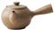 YARNOW Kyusu - Tetera china japonesa con mango lateral, tetera de cerámica de porcelana para té suelto, oficina, hogar, restaurante, bebedor de té, marrón claro