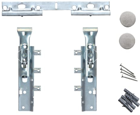Evotrade Paire de crochets invisibles pour meubles suspendus DIN 68840 – Montage par pression – Attache réglable + kit mural