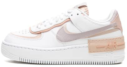 NIKE Air Force 1 Shadow, Sneaker Donna, White/Amethyst Ash-Pink Oxford, 38 EU