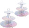 XIXIMENG Confezione da 2 alzatine in cartone per cupcake a 3 ripiani con bordo in pizzo, supporto per cupcake in cartone (argento colorato a A)