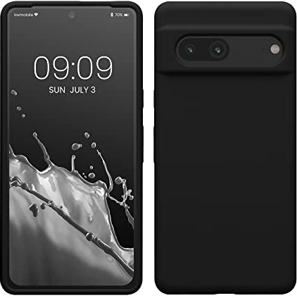 kwmobile Handyhülle für Google Pixel 7 Hülle, für Pixel 7 Case - Hülle Silikon - kabelloses Laden - Schwarz