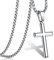 Diamday 925 Sterling Silber Kreuz Anhänger Halskette für Herren Männer kreuz kette Anhänger mit Rolo Kette Halskette für Männer Frauen 41-76CM