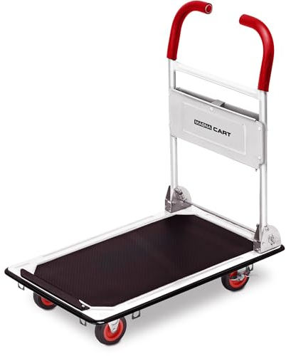Magnacart Plattformwagen - Max. 300KG - Stahl - Faltbarer Transportwagen - 91 x 61 x 87 CM - Silber