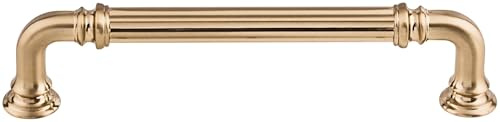 Top Knobs TK323HB Top Knobs TK323 Reeded 5 Inch Center to Center Handle Cabinet Pull from The Chareau Collection, Honey Bronze