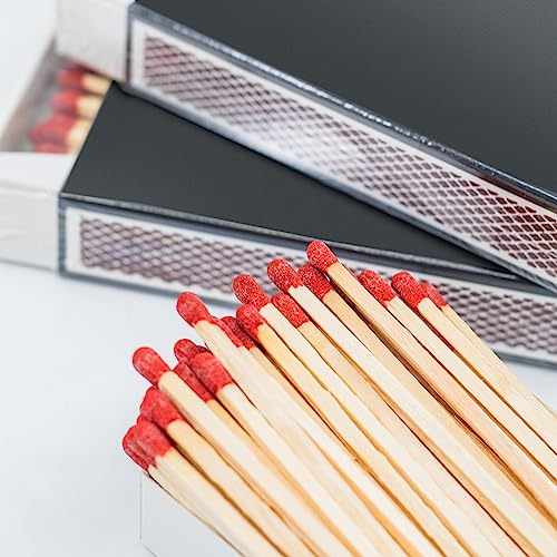 XL Kaminhölzer - 880 Stück Zündhölzer Extra Lange Streichhölzer 10 cm für Kamin Grill Ofen - Ideal für Kohleanzünder, Grillanzünder & Kaminanzünder, 16 Streichholzschachteln x 55 Stück + 1 Bildmagnet
