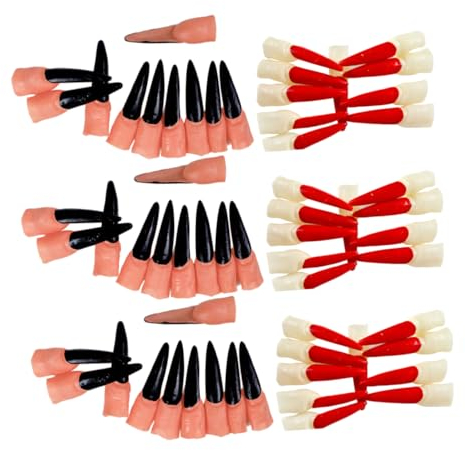 Toyvian 60-teiliges Set Mit Falschen Fingernägeln Für Halloween-hexen Maskerade-Requisiten Für Partykostüme Zubehör Für Halloween-partygeschenke