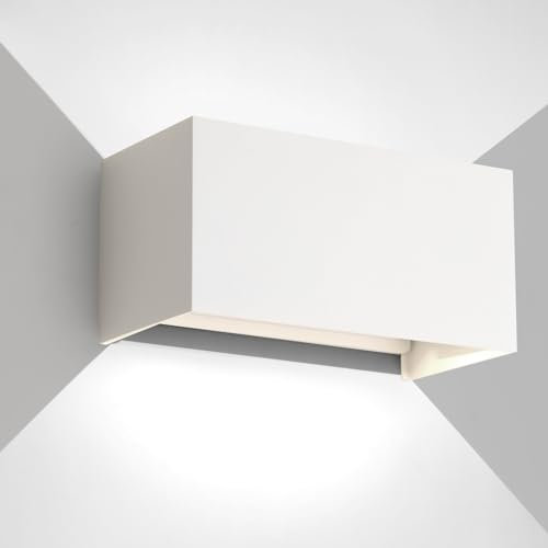 25W LED Wandleuchte Aussen Innen Außenwandleuchten IP65 Wasserdichte Wandlampe Modern Aluminium Außenleuchte Wand Ausenbeleutung Hauswand up and down Einstellbar Lichtstrahl, Weiß 6500K Kalt weiß