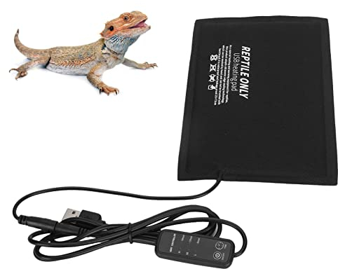 Qcwwy Heating Mat for Reptiles, USB Temperature Control Heating Mat Reptiles Heating Pad for Heating All Kinds Of Reptiles and Pets (Large)