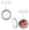 SUPERFINDINGS 2 Stück Schleife Blumenstrauß Foto Medaillon Anhänger Legierung Brautbroschen Fliege Hochzeit Gedenknadeln Legierung Glas Fotorahmen Pullover Schal Clip 5x3cm
